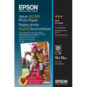 Epson Value Glossy Photo Paper 10x15cm 20 sheet - C13S400037