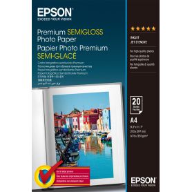 Epson Papel Fotográfico Semi-Brilhante Premium A4 (20 folhas) - C13S041332