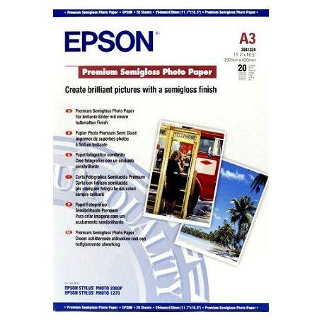 Epson Papel Fotográfico Semi-Brilhante Premium A3 (20 Folhas) - C13S041334