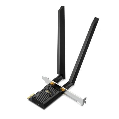 TP-Link AXE5400 Tri-Band Wi-Fi 6E Bluetooth PCI Express Adapter - 2× High Gain Tri-Band External Antennas - ARCHERTXE72E