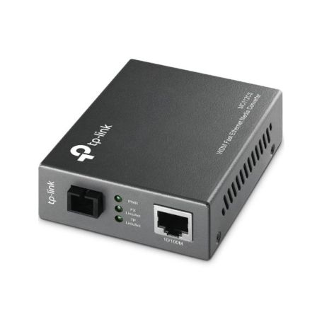 TP-Link 10 100Mbps RJ45 to 100Mbps single-mode SC fiber Converter, Full-duplex, Tx.1310nm, Rx.1550nm, up to 20Km - MC112CS