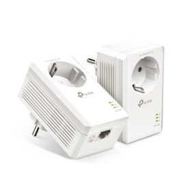 TP-LINK AV1000 Passthrough Powerline KIT, Broadcom, 1 Gigabit Port, 1000Mbps Powerline, HomePlug AV2, New PLC Utility