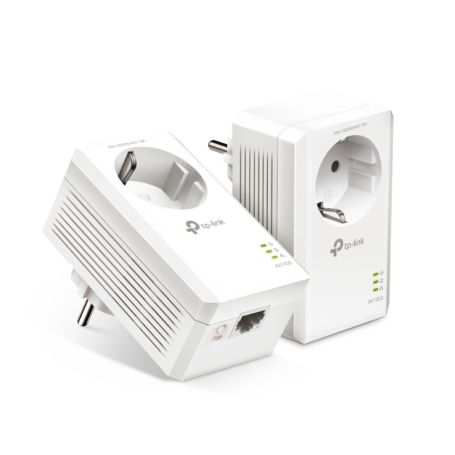 TP-LINK AV1000 Passthrough Powerline KIT, Broadcom, 1 Gigabit Port, 1000Mbps Powerline, HomePlug AV2, New PLC Utility
