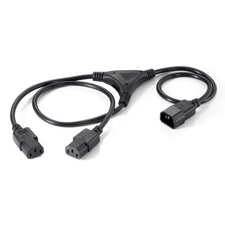 Equip Power Cable Y-Version 1,60M Black, Plug C14 (SF-81)TO 2 X C13 (SF-82) - 112210