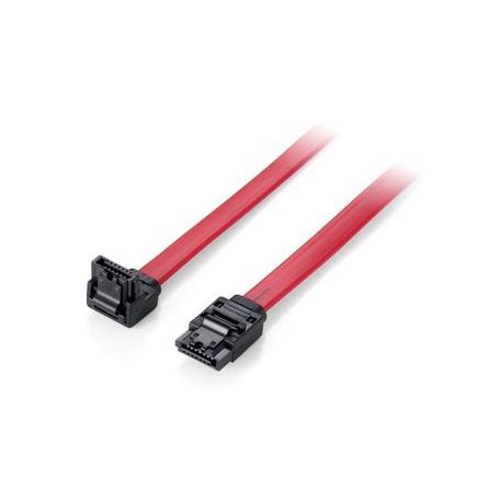 Equip Flat cable SATA 6Gbps, 0,5m w. metal latch, com 1 x angled plug - 111902