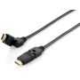 Equip HighSpeed swivel HDMI Cable com Ethernet, black 3,0m, swivel, black - 119363