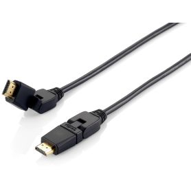 Equip Cabo HDMI com Ethernet, black 5,0m, swivel - preto - 119365