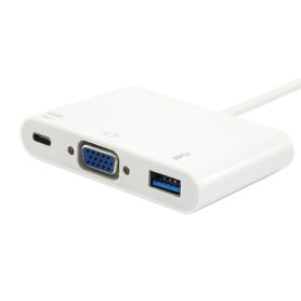 Equip USB-C to VGA Female USB A Female PD Adapter - 133462