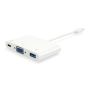 Equip USB-C to VGA Female USB A Female PD Adapter - 133462