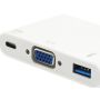 Equip USB-C to VGA Female USB A Female PD Adapter - 133462