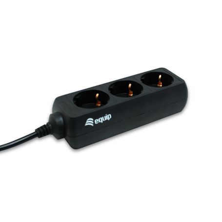 Equip Tomada de corrente C14 IEC320 para 3 sockets - preto - 333280