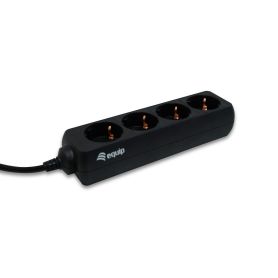 Equip Tomada de corrente C14 IEC320 para 4 sockets - preto - 333281