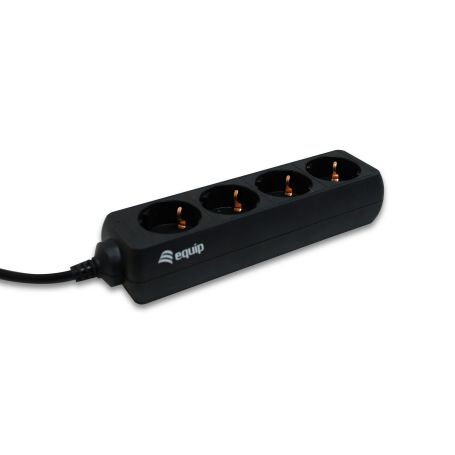 Equip Tomada de corrente C14 IEC320 para 4 sockets - preto - 333281