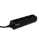 Equip Tomada de corrente C14 IEC320 para 4 sockets - preto - 333281