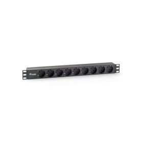 Equip Tomada de corrente 9 bay - horizontal 1U - preto (1,8m e 19'') - 333282