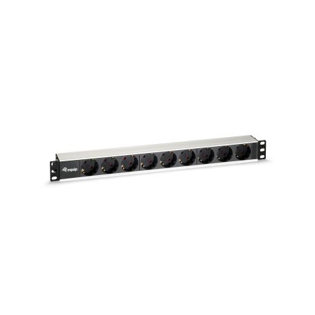 Equip Power Strip 9BAY CEE7 4 W. 1,8M CABLE, ALUMINIUM (19'') - 333292