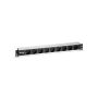 Equip Power Strip 9BAY CEE7 4 W. 1,8M CABLE, ALUMINIUM (19'') - 333292