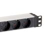 Equip Power Strip 8bay CEE7 4 w. switch, 1,8m cable, aluminium (19'') - 333293