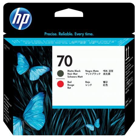 HP 70 Matte Black and Red DesignJet Printhead - C9409A