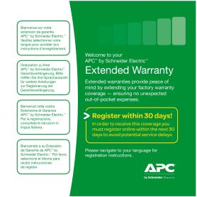APC Service Pack +3Y Warranty ext. p/BE400-SP, BE550G-SP, BE700G-SP, SC420I, SC450RMI1U e SC620I - WBEXTWAR3YR-SP-01
