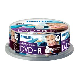Philips DVD-R 4,7GB 16x Printable mate Cakebox (25 unidades) - DM4I6B25F