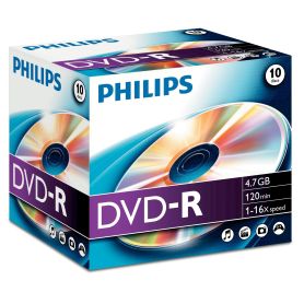 Philips DVD-R 4,7GB 16X Jewel Case (10 unidades) - DM4S6J10C