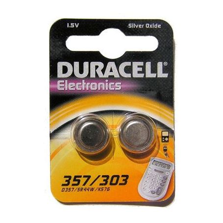 Battery General  Silver oxide - Duracell 357 303 1.5V Watch Cell 2 Pack D357