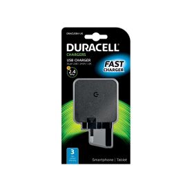 Power Charger UK - Duracell 2x2.4A USB Phone Tablet Charger DRACUSB4-UK
