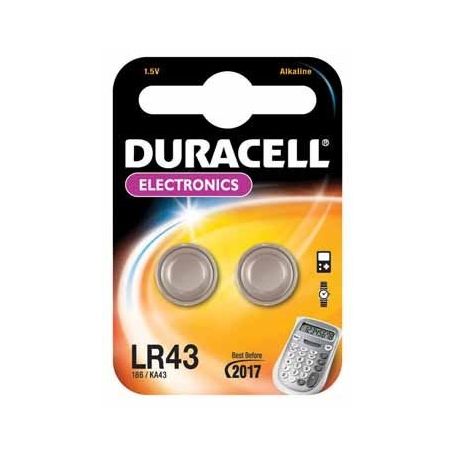 Battery General Alkaline - Duracell 1.5V Cell (Pack of 2) LR43