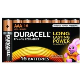Battery General Alkaline - Duracell Plus AAA 16 Pack MN2400B16