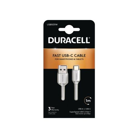 Cable USB  1m - Duracell 1M USB Type-C to USB 3.0 Cable USB5031W
