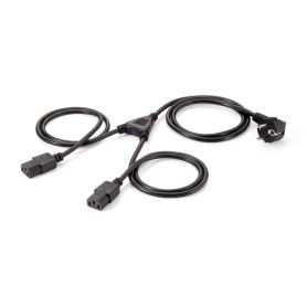 Equip Power Cable y-verion 2 x iec c13 to schuko c13, angled, black - 112220