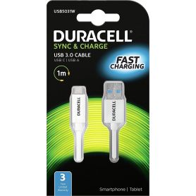 Cable USB  1m - Duracell 1M USB Type-C to USB 3.0 Cable USB5031W