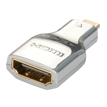 ADAPTADOR HDMI(F)mHDMI(M) D.CROMO 90º LINDY 41510