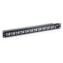 Equip CAT.6a Panel for 24 keystone jacks, shielded, black - 769324