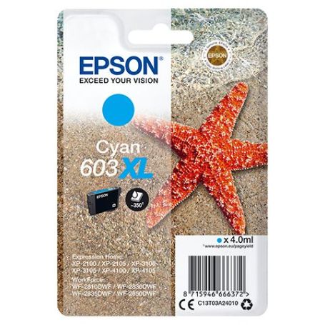 Epson Singlepack Cyan 603XL Ink - C13T03A24020