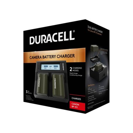 Power Charger 110-240V - Duracell Dual DSLR Battery Charger DRC6101