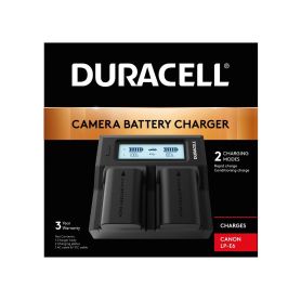 Power Charger 110-240V - Duracell LED Dual DSLR Battery Charger DRC6103