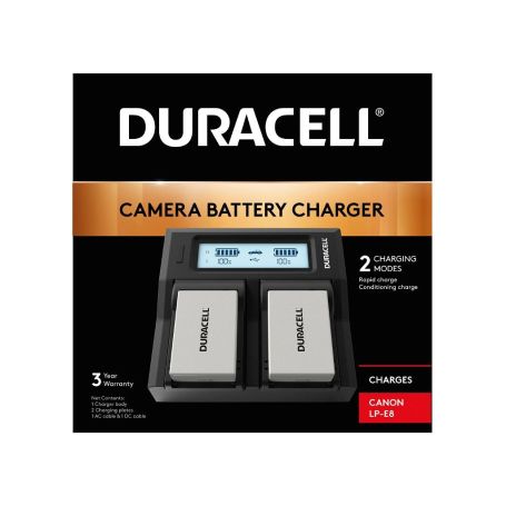 Power Charger  110-240V - Duracell LED Dual DSLR Battery Charger DRC6104