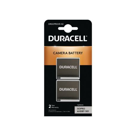 Battery Camera Duracell Lithium ion - Action Camera Battery 3.8V 1250mAh (X2) DRGOPROH5-X2