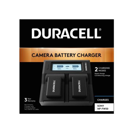 Power Charger  110-240V - Duracell LED Dual DSLR Battery Charger DRS6120