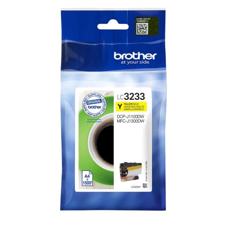 Brother Cartucho de tinta Amarelo, Duração estimada até 1.500 páginas (segundo ISO IEC 24711) - LC3233Y