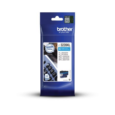 Brother Tinteiro Cyan de alta capacidade, Duração estimada até 5.000 páginas (segundo ISO IEC 24711) - LC3239XLC