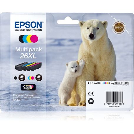 PACK TINTEIROS EPSON 26XL CLARIA PREM. T26364020