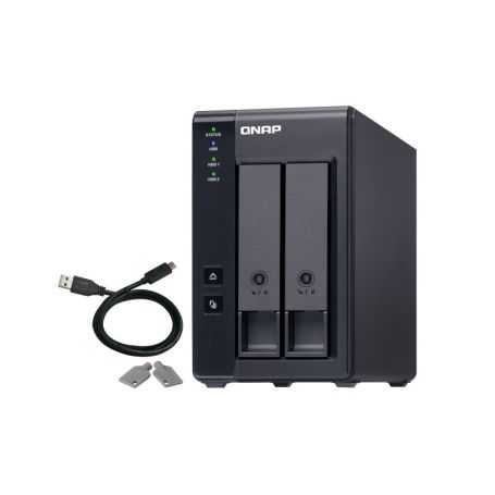 NAS QNAP TR-002, 2-bay 3.5' SATA HDD USB 3.1 Gen2 10Gbps type-C, USB-C to USB-A cable included