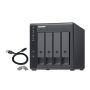 NAS QNAP TR-004, 4-bay 3.5' SATA HDD USB 3.0 type-C hardware RAID external enclosure. USB-C to USB-A cable included