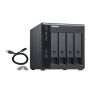 NAS QNAP TR-004, 4-bay 3.5' SATA HDD USB 3.0 type-C hardware RAID external enclosure. USB-C to USB-A cable included