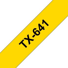 Brother Fita laminada - Texto preto sobre fundo amarelo, Largura 18mm, Comprimento 15m - TX641