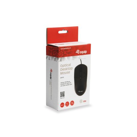 Equip Optical Desktop Mouse - ergonomic design, the mouse can be used for both right and left handed users - 245102
