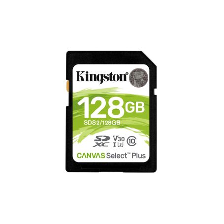 Kingston SD Card XC 128GB Canvas Select Plus 100R C10 UHS-I U3 V30 - SDS2 128GB